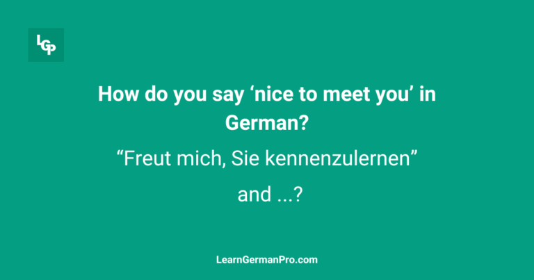 nice to meet you in german