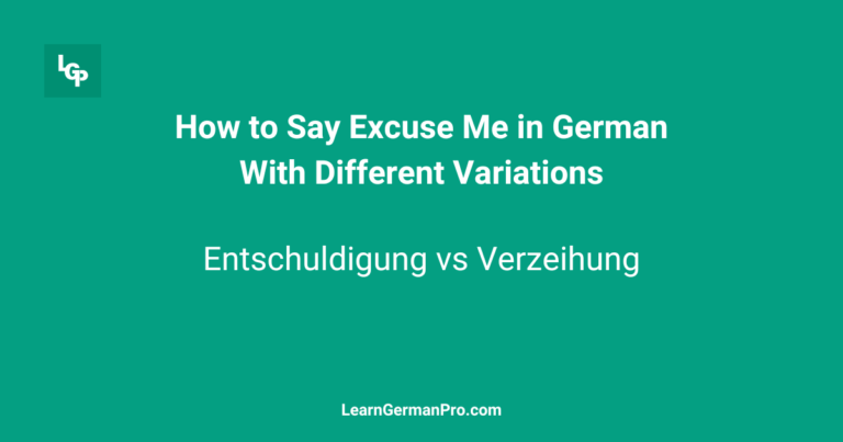 How to Say Excuse Me in German